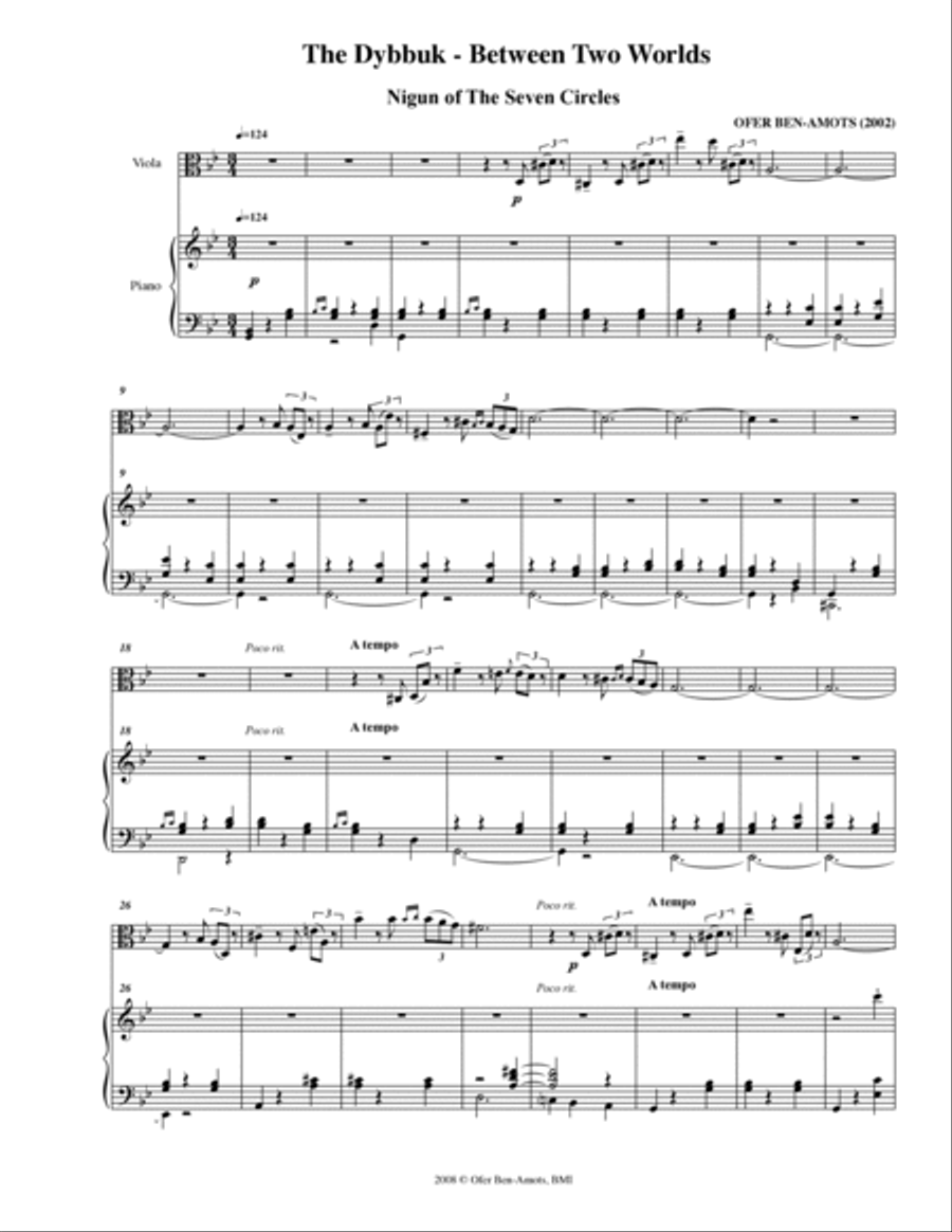 Nigun of the Seven Circles - for viola and piano image number null