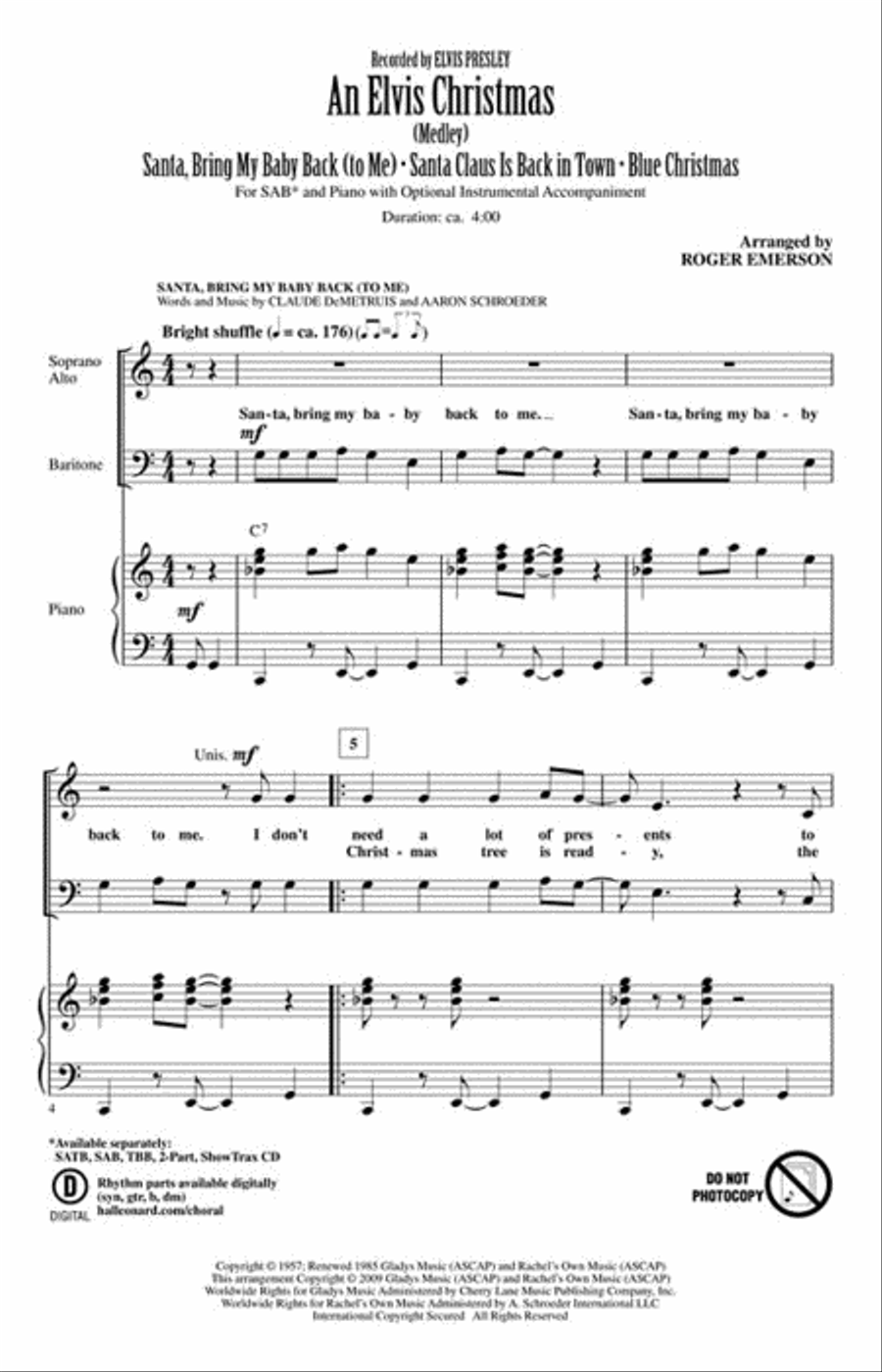 An Elvis Christmas 3-Part scores gallery preview page 2