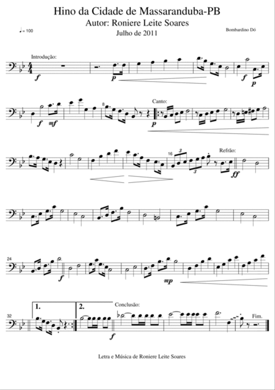 Hino Municipal de Massaranduba - PB Concert Band scores gallery preview page 5