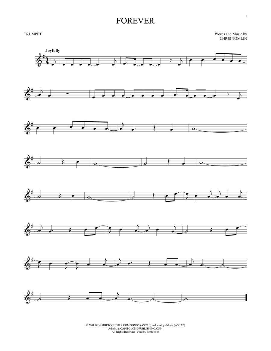 Forever Forever Trumpet Solo scores gallery preview page 1