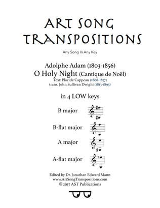ADAM: O Holy night (in 4 low keys: B, B-flat, A, A-flat major)