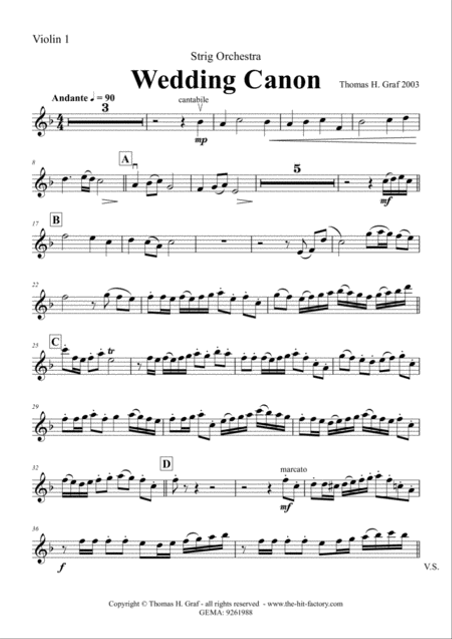 Wedding Canon - Festive Concert Piece - String Orchestra String Quartet scores gallery preview page 5
