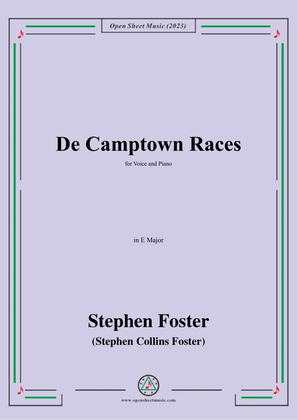 Book cover for S. Foster-De Camptown Races,in E Major