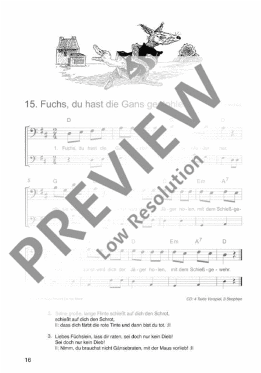 Die schönsten Volks- und Kinderlieder Cello scores gallery preview page 17