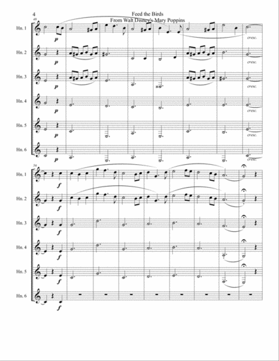 Feed The Birds Brass Ensemble scores gallery preview page 5