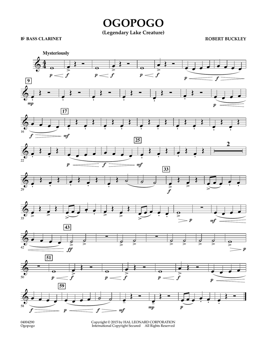 Ogopogo (Legendary Lake Creature) - Bb Bass Clarinet