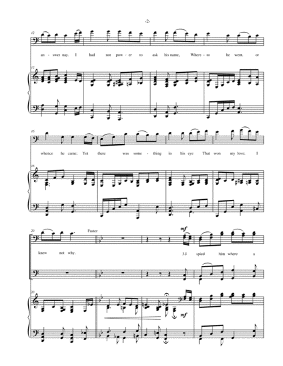 A Poor Wayfaring Man of Grief - Men's Quartet or Men's Choir with piano accompaniment TTBB scores gallery preview page 3