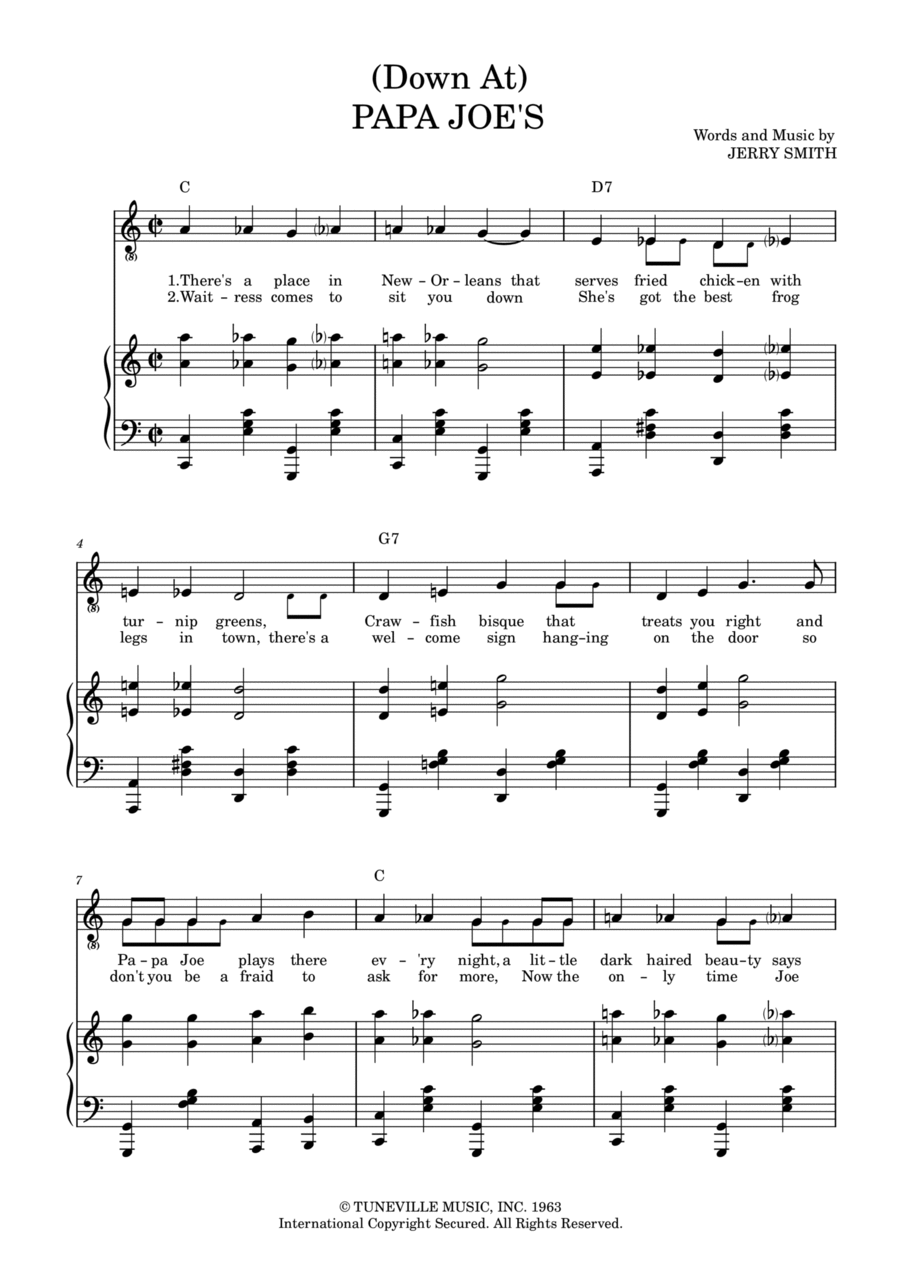 (Down At) PAPA JOE'S Voice scores gallery preview page 1