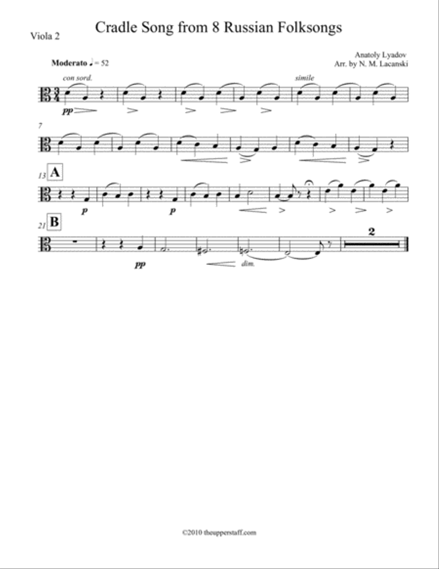 8 Russian Folksongs Cradle Song String Orchestra scores gallery preview page 4