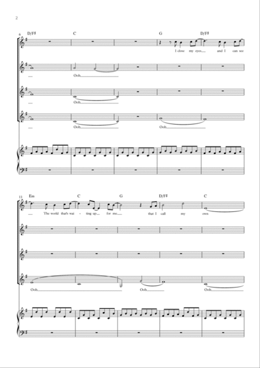 A Million Dreams SSAA scores gallery preview page 2