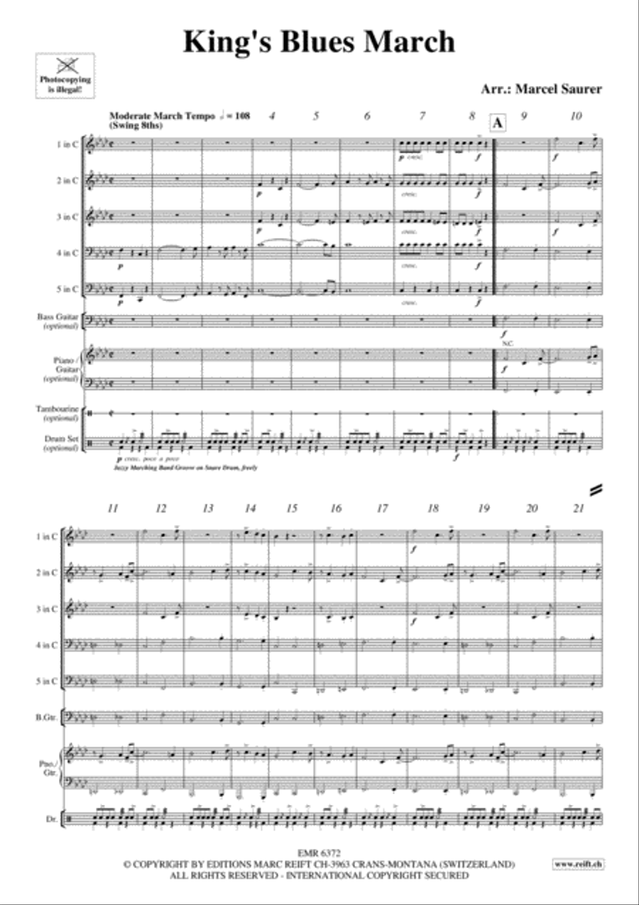 King's Blues March Brass Band scores gallery preview page 4