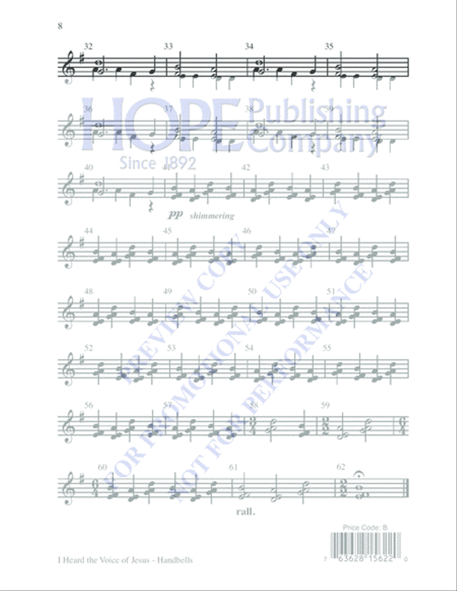 I Heard the Voice of Jesus 3-Part scores gallery preview page 8