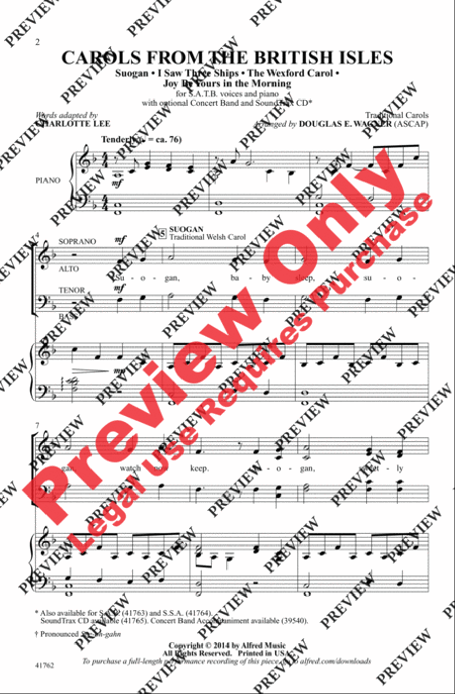 Carols from the British Isles 4-Part scores gallery preview page 2