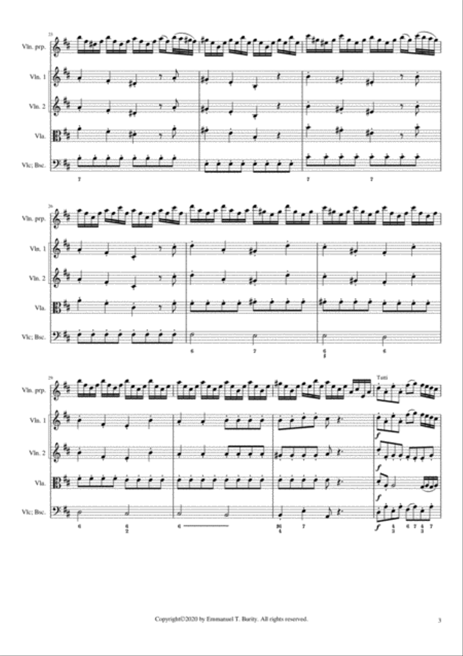 Concerto for Violin in D Major by Emmanuel Burity (1969- ) String Orchestra scores gallery preview page 5