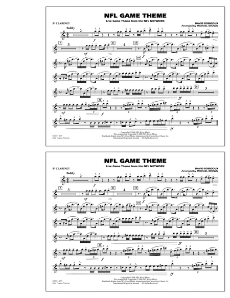 NFL Game Theme - Bb Clarinet