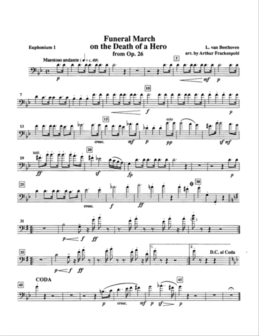 Funeral March on the Death of a Hero Euphonium scores gallery preview page 5