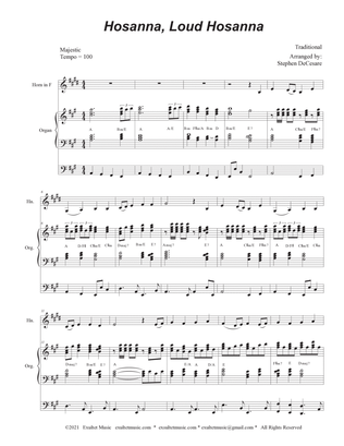 Book cover for Hosanna, Loud Hosanna (French Horn solo - Organ accompaniment)