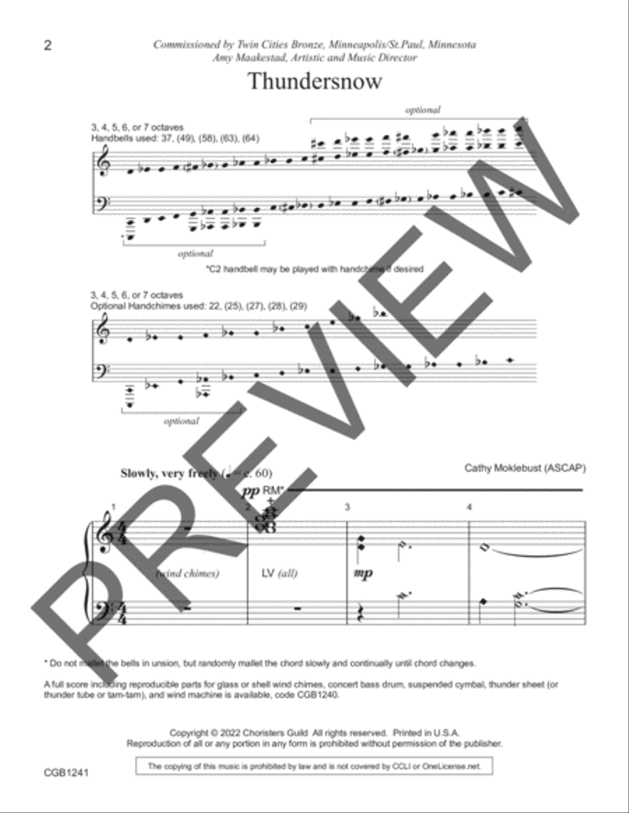 Thundersnow (3-7 octaves) by Cathy Moklebust Handbell Choir - Sheet Music page 2