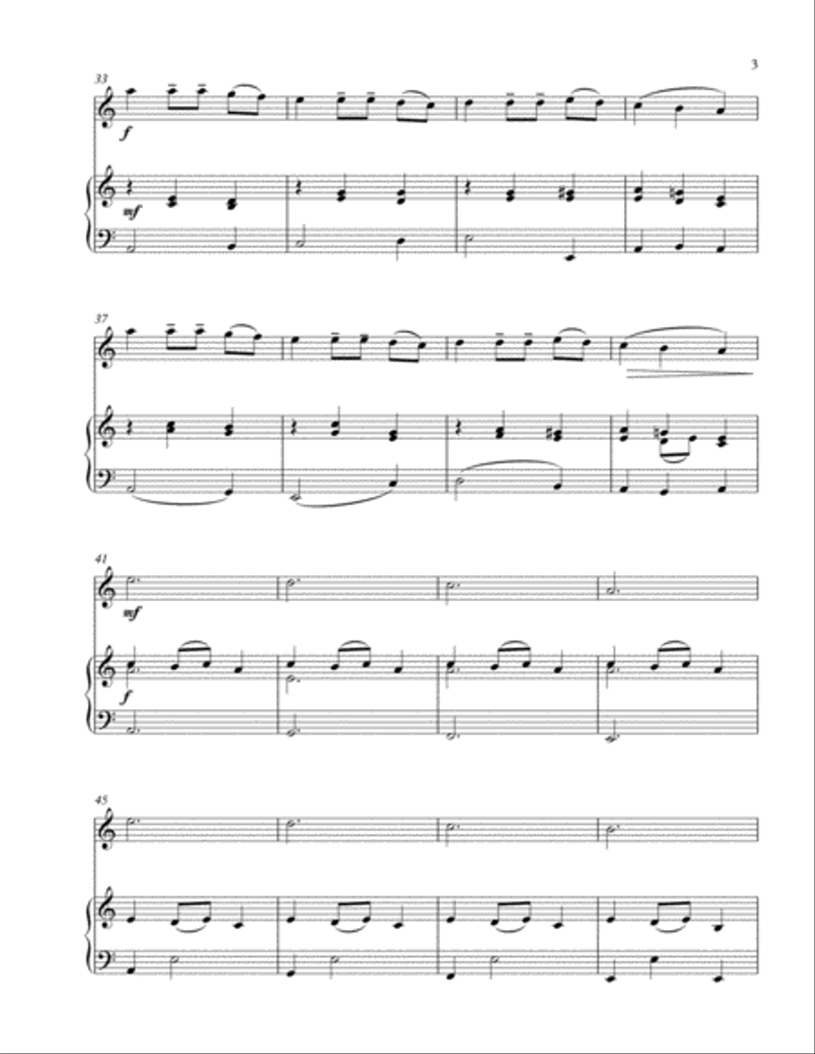 Carol of the Bells Violin and Piano Violin Solo scores gallery preview page 3