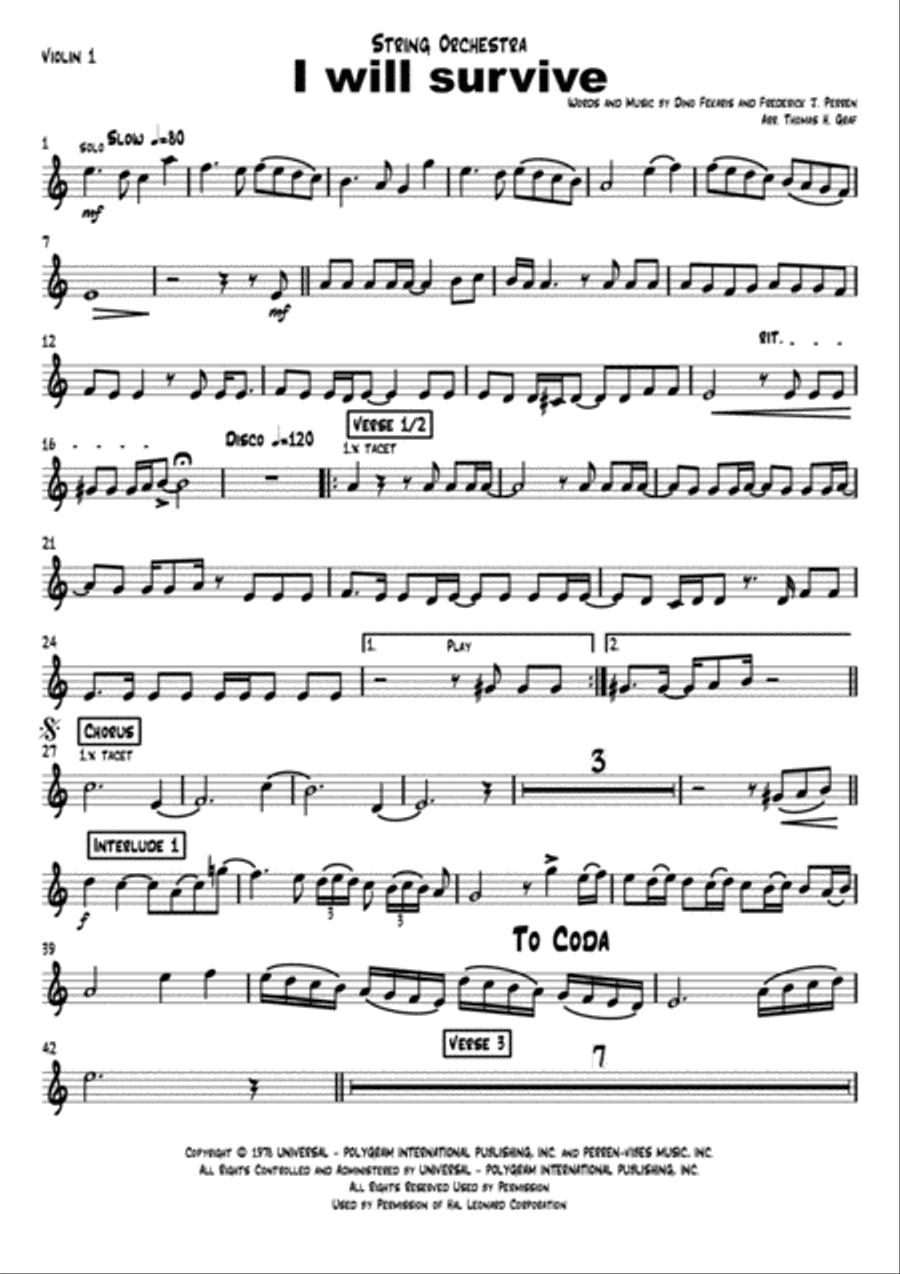 I Will Survive String Orchestra scores gallery preview page 6