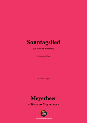 Book cover for Meyerbeer-Sonntagslied(Le chant du dimanche),in E flat Major