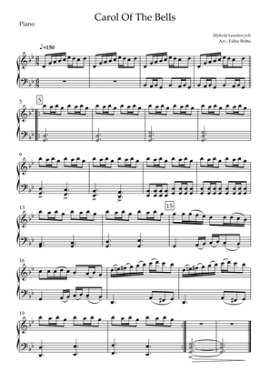 Carol of the Bells (Christmas Song) for Piano Solo