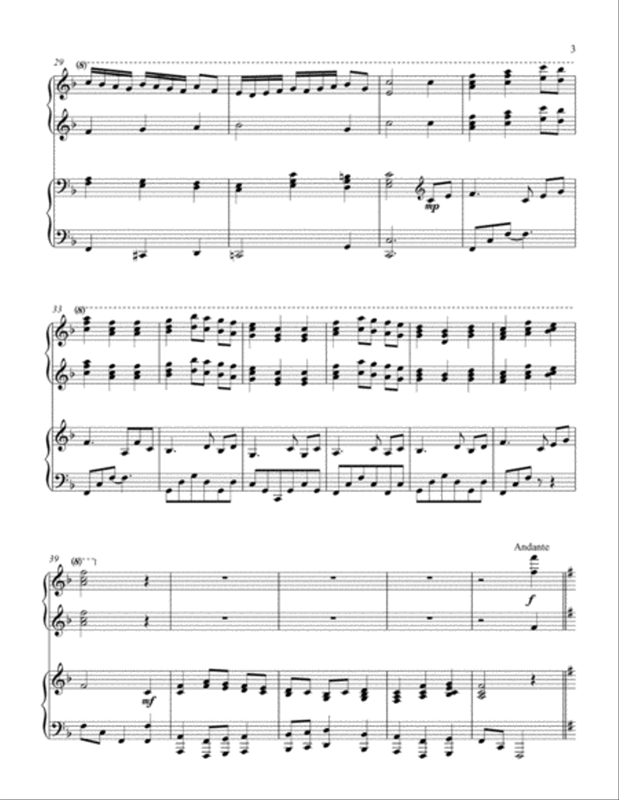 Let All Things Now Living (1 piano, 4 hand duet) 1 Piano, 4-Hands scores gallery preview page 4