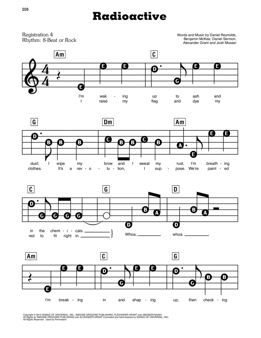 Radioactive Electronic Keyboard scores gallery preview page 1
