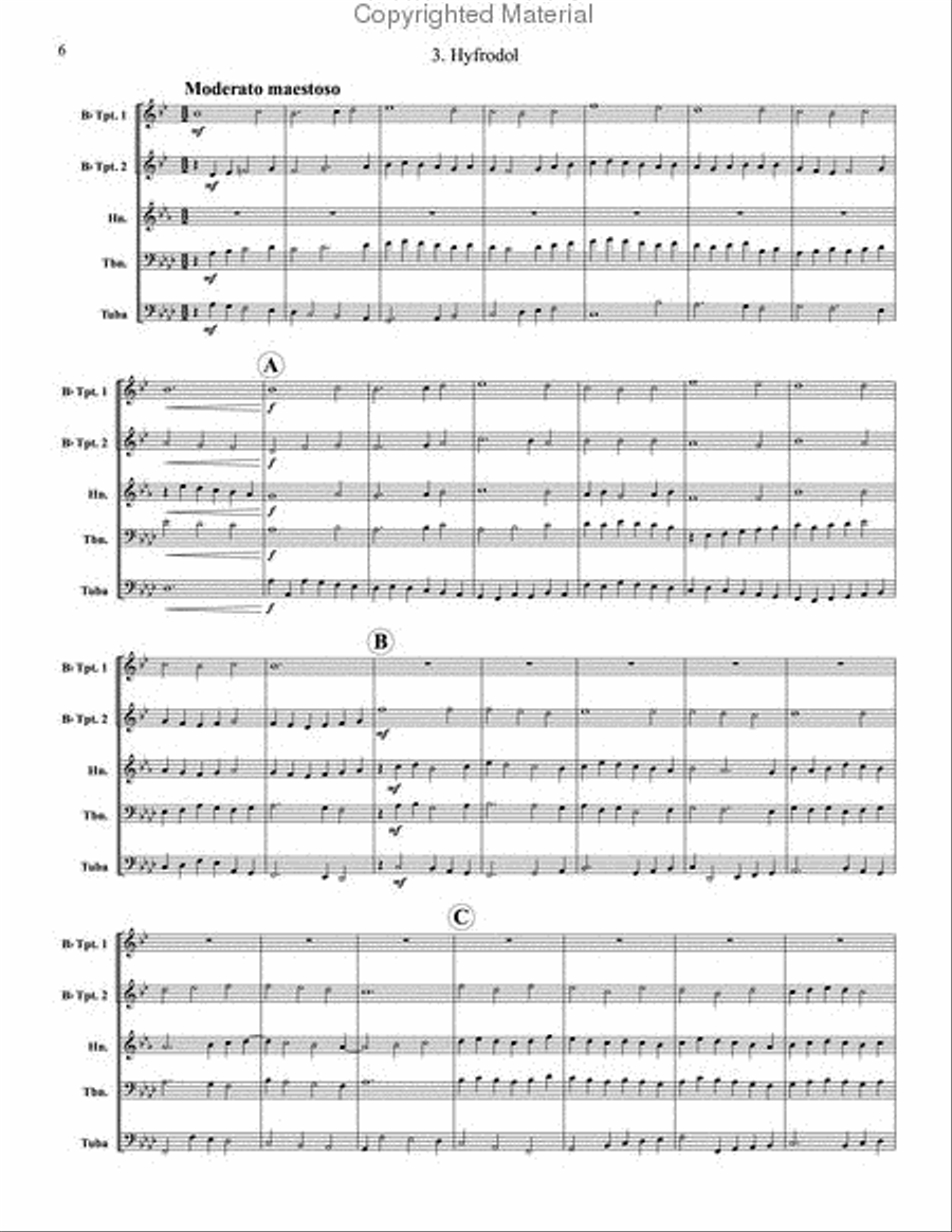 Three Welsh Preludes Brass Quintet scores gallery preview page 4