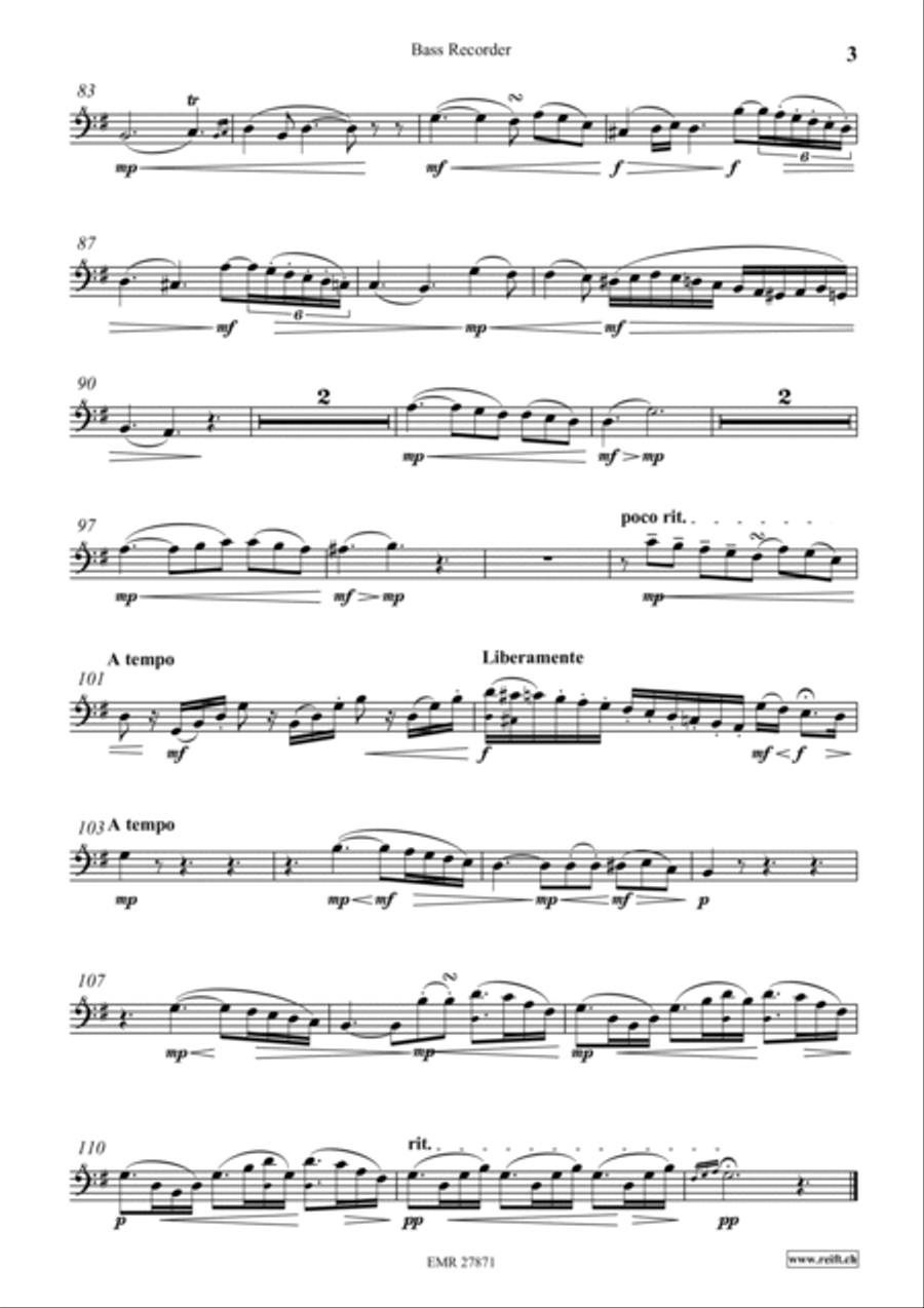 Notturno Bass Recorder scores gallery preview page 4