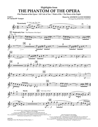 Highlights from The Phantom of the Opera - Pt.1 - Bb Clarinet/Bb Trumpet