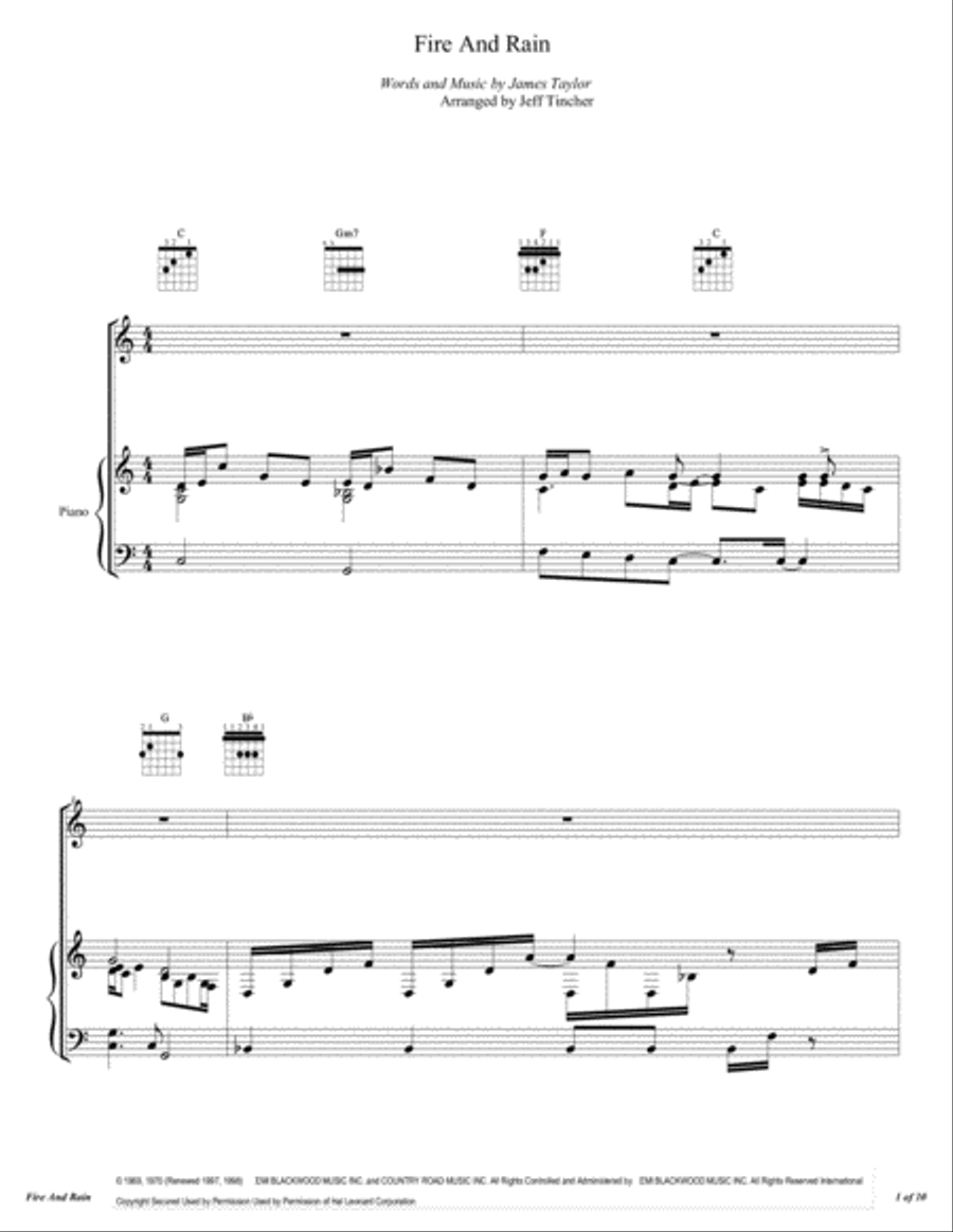 Fire And Rain Fire And Rain Voice scores gallery preview page 2