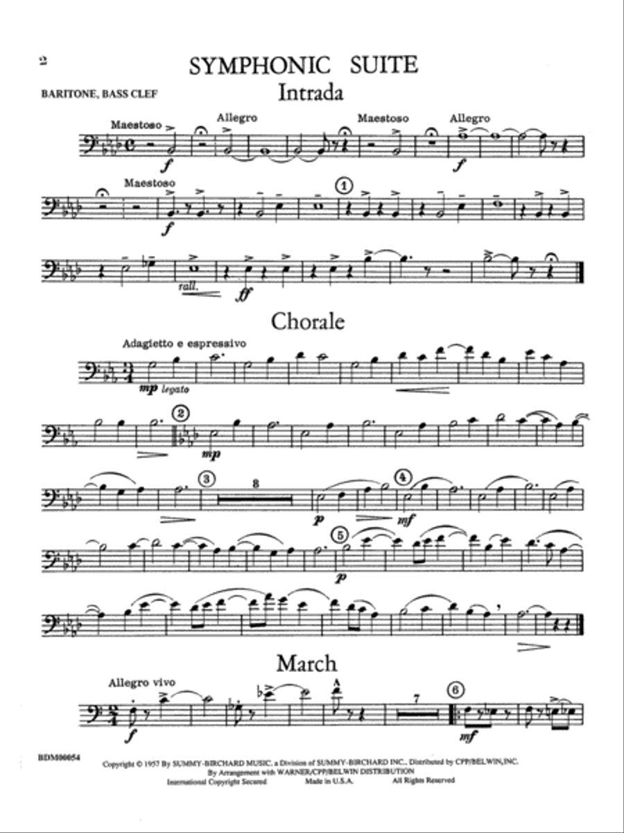 Symphonic Suite: Baritone B.C. Concert Band scores gallery preview page 1
