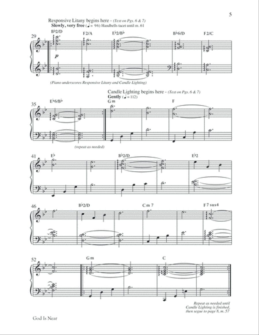 God Is Near (A Candle Lighting Ceremony for Advent) 4-Part scores gallery preview page 5