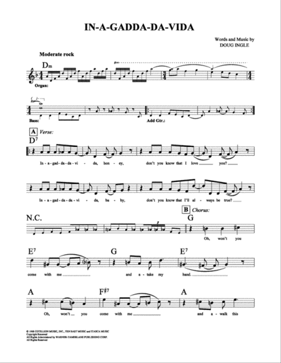 In-A-Gadda-Da-Vida School and Community scores gallery preview page 2