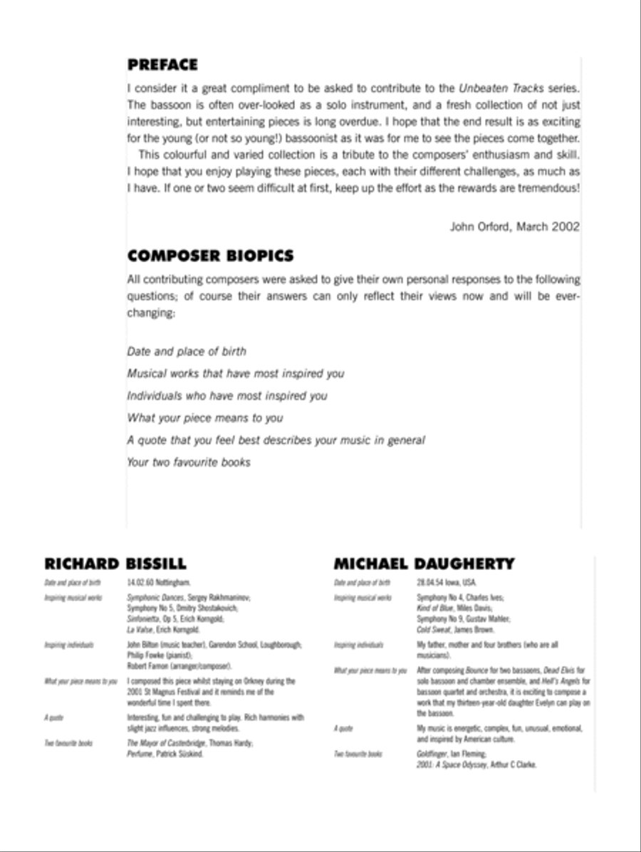 Unbeaten Tracks for Bassoon Bassoon Solo scores gallery preview page 2
