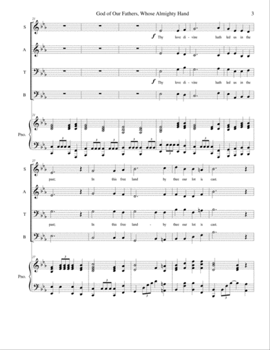God of Our Fathers God of Our Fathers 4-Part scores gallery preview page 4