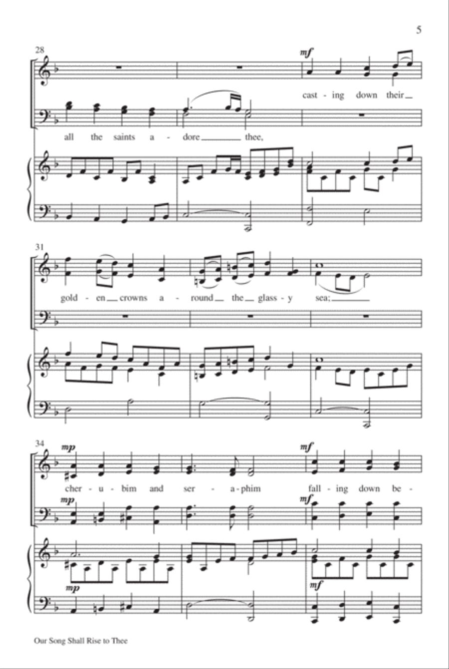 Our Song Shall Rise to Thee 4-Part scores gallery preview page 6