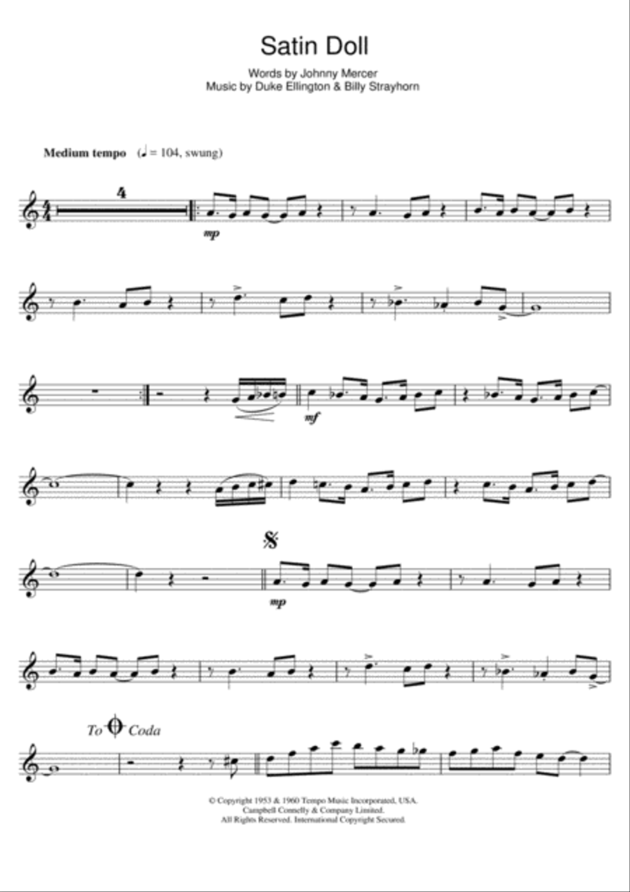 Satin Doll Flute Solo scores gallery preview page 1