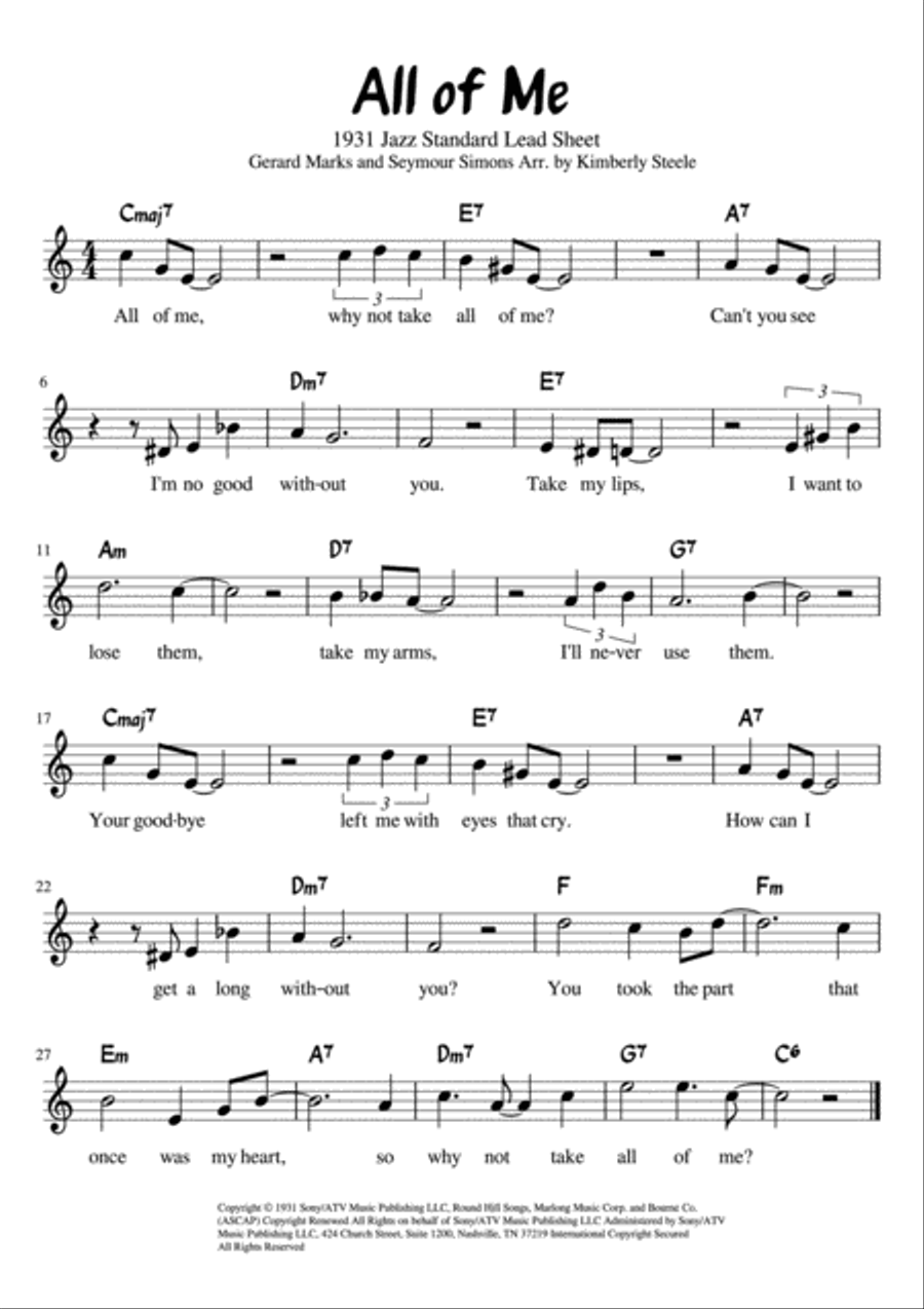All Of Me Small Ensemble scores gallery preview page 1