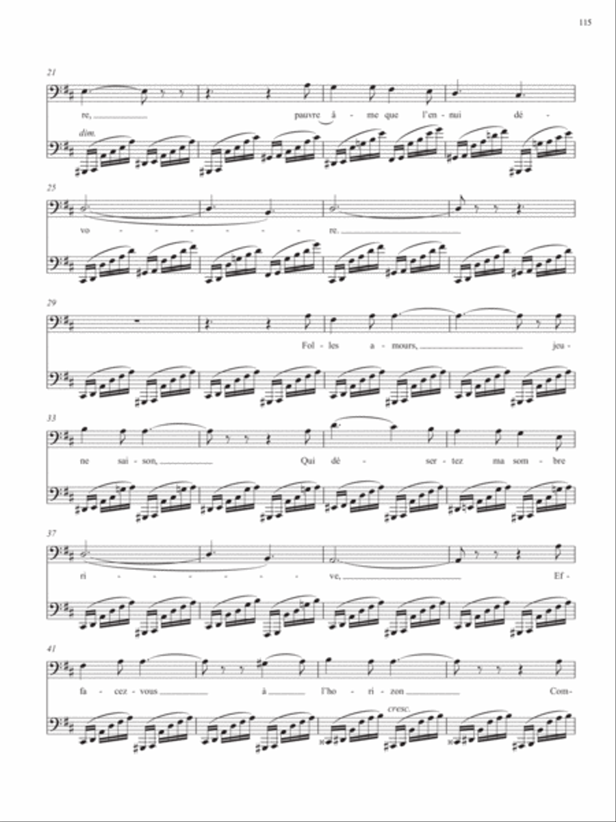 Op. 21, No. 3: Le Matin au bord de la mer from Songs of Gouvy, V2 Voice Solo scores gallery preview page 3