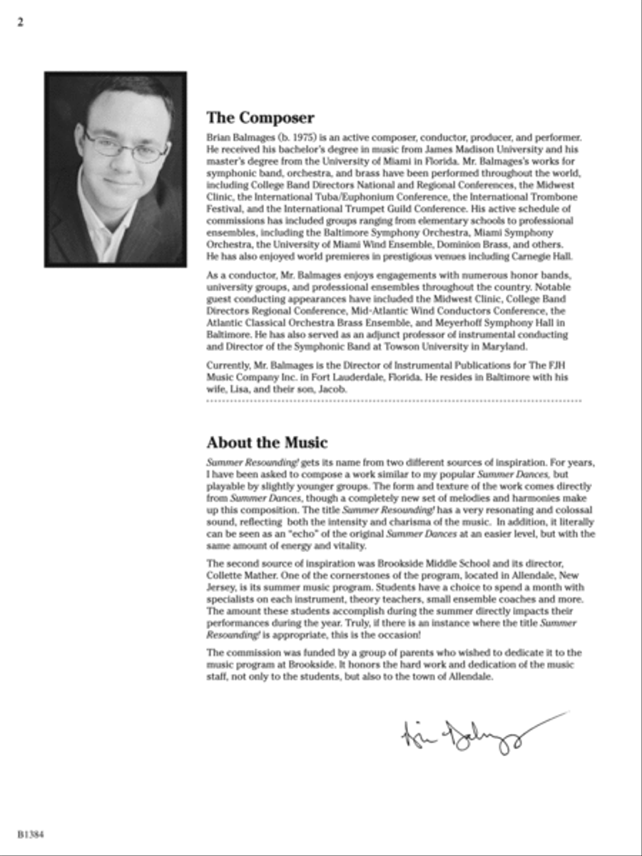 Summer Resounding!: Score Concert Band scores gallery preview page 2
