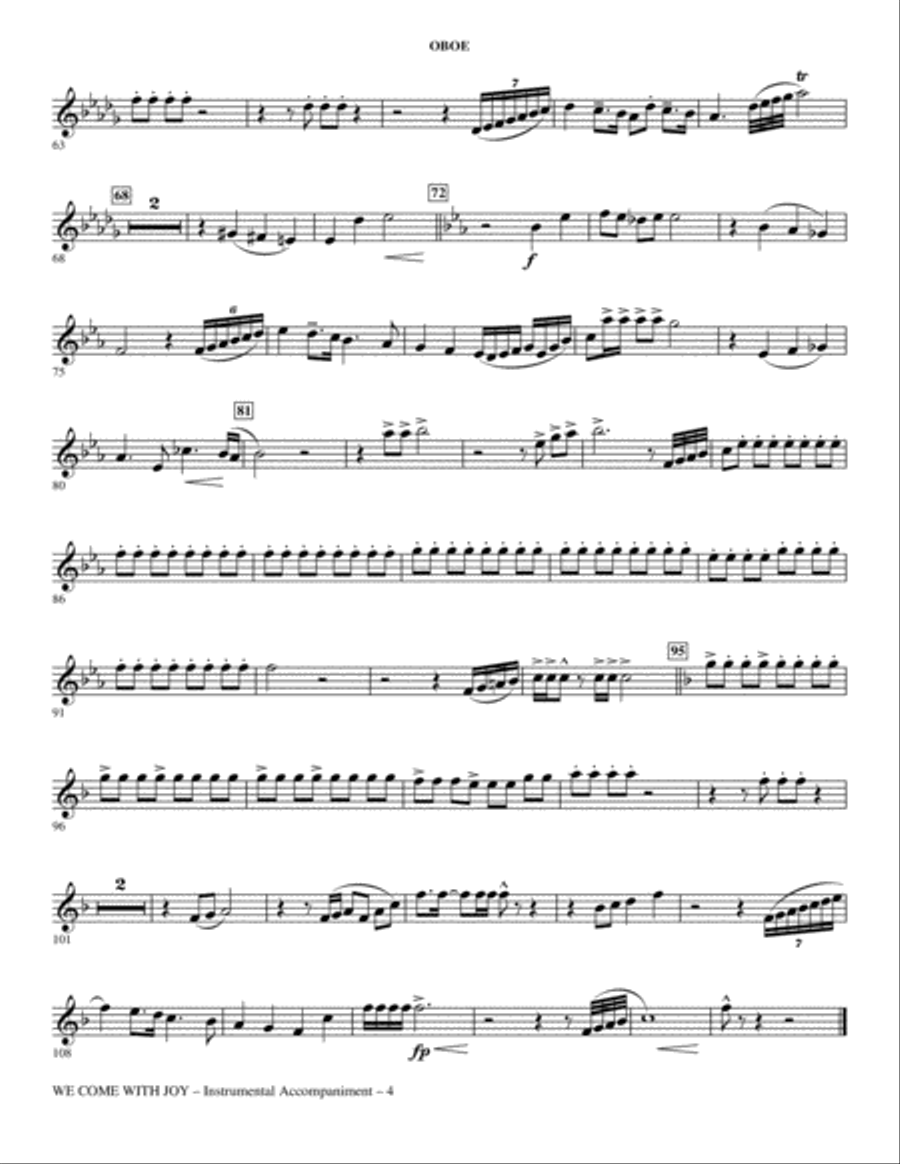 We Come With Joy Orchestration - Oboe Choir scores gallery preview page 4