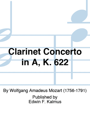 Book cover for Clarinet Concerto in A, K. 622
