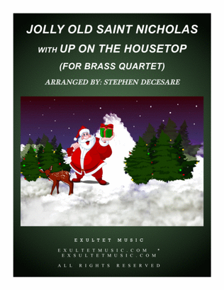 Book cover for Jolly Old Saint Nicholas with Up On The Housetop (for Brass Quartet and Piano)