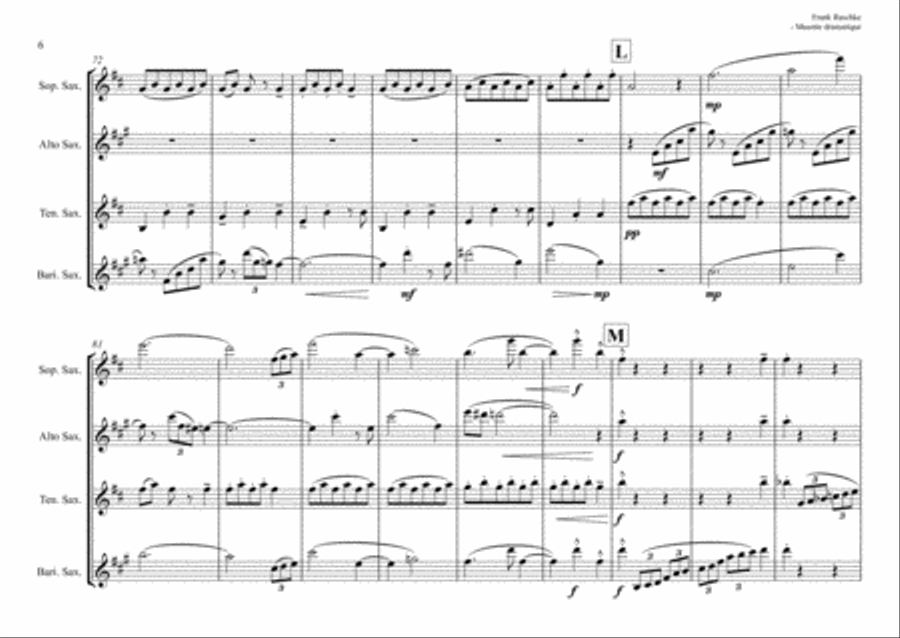 Quatre Musettes de Klein-Paris for Saxophone-Quartet (SATB) Saxophone Quartet scores gallery preview page 6