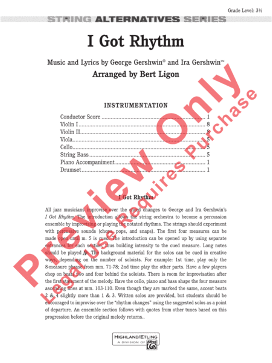 I Got Rhythm String Orchestra scores gallery preview page 2