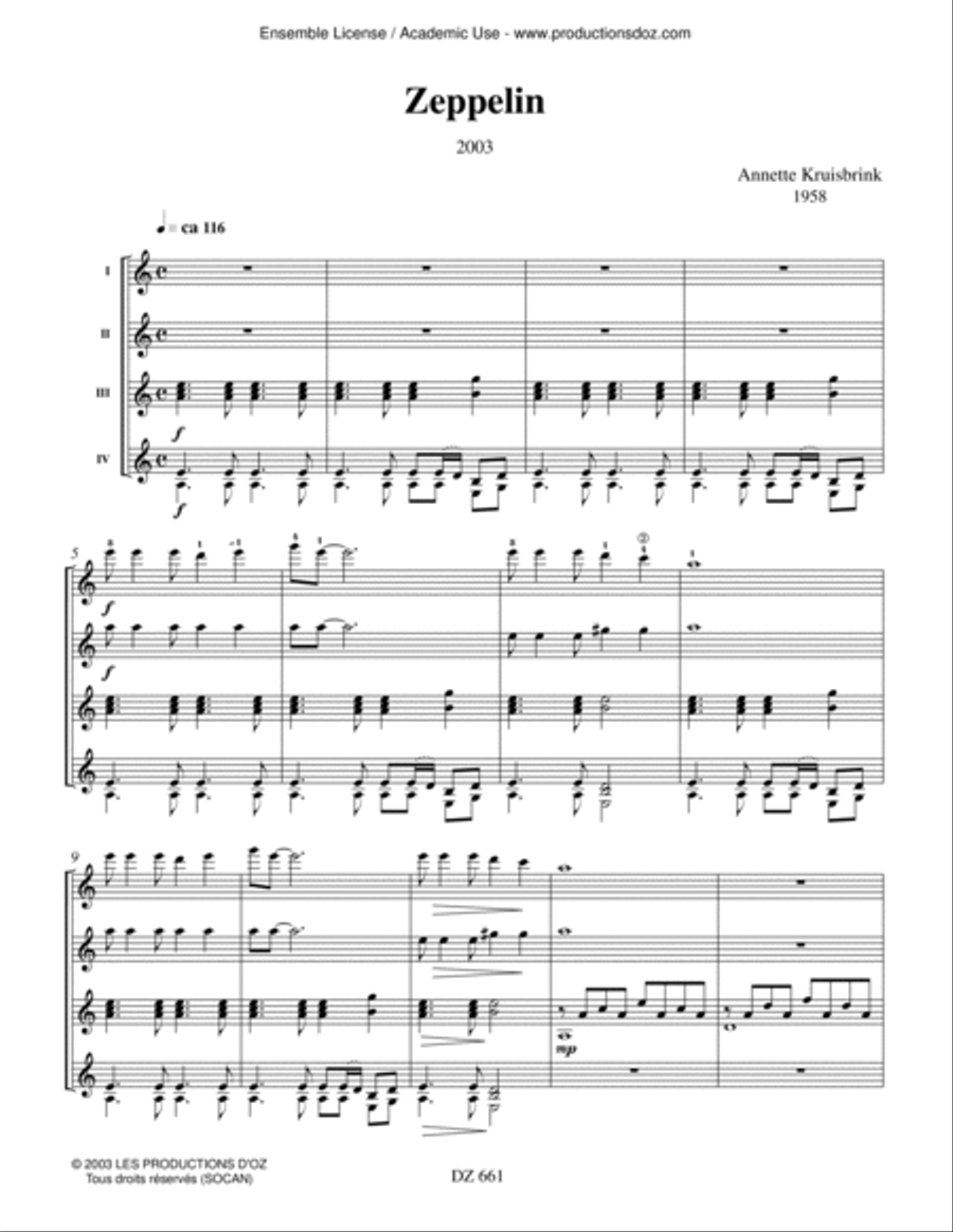 Zeppelin - Flower Power Suite Guitar Ensemble scores gallery preview page 3