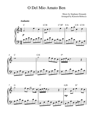 O Del Mio Amato Ben (piano solo with chords)