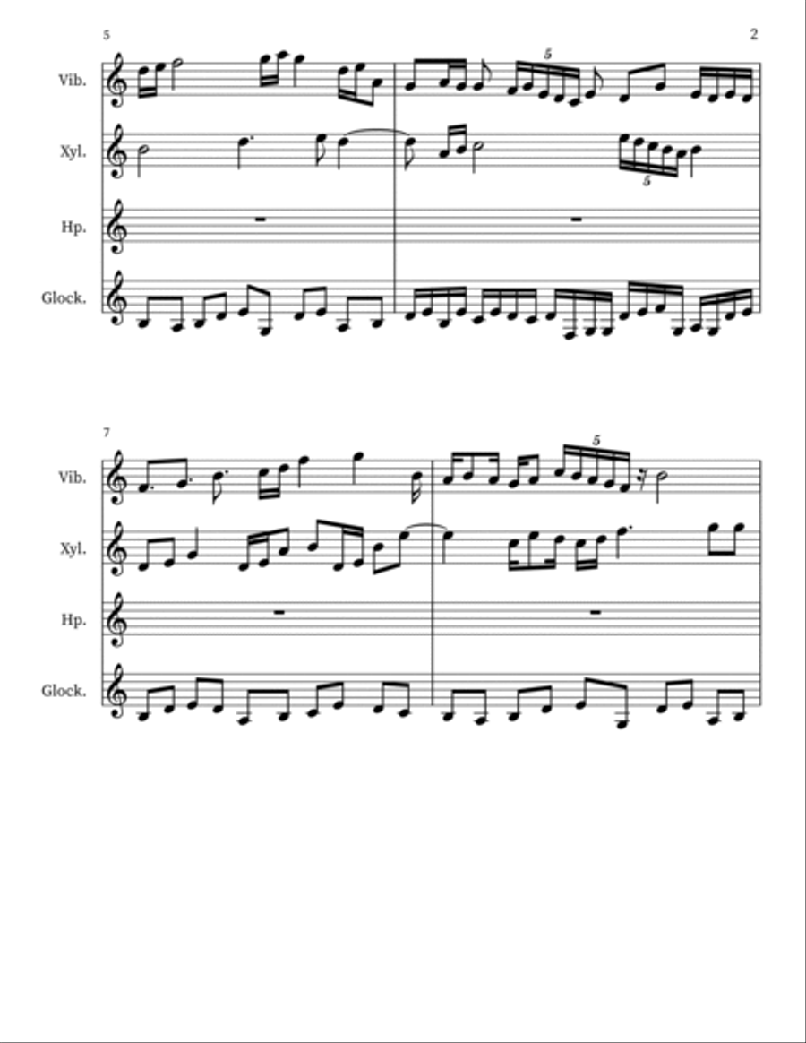 Z 21 for Percussion a Voce & Harp Small Ensemble scores gallery preview page 2